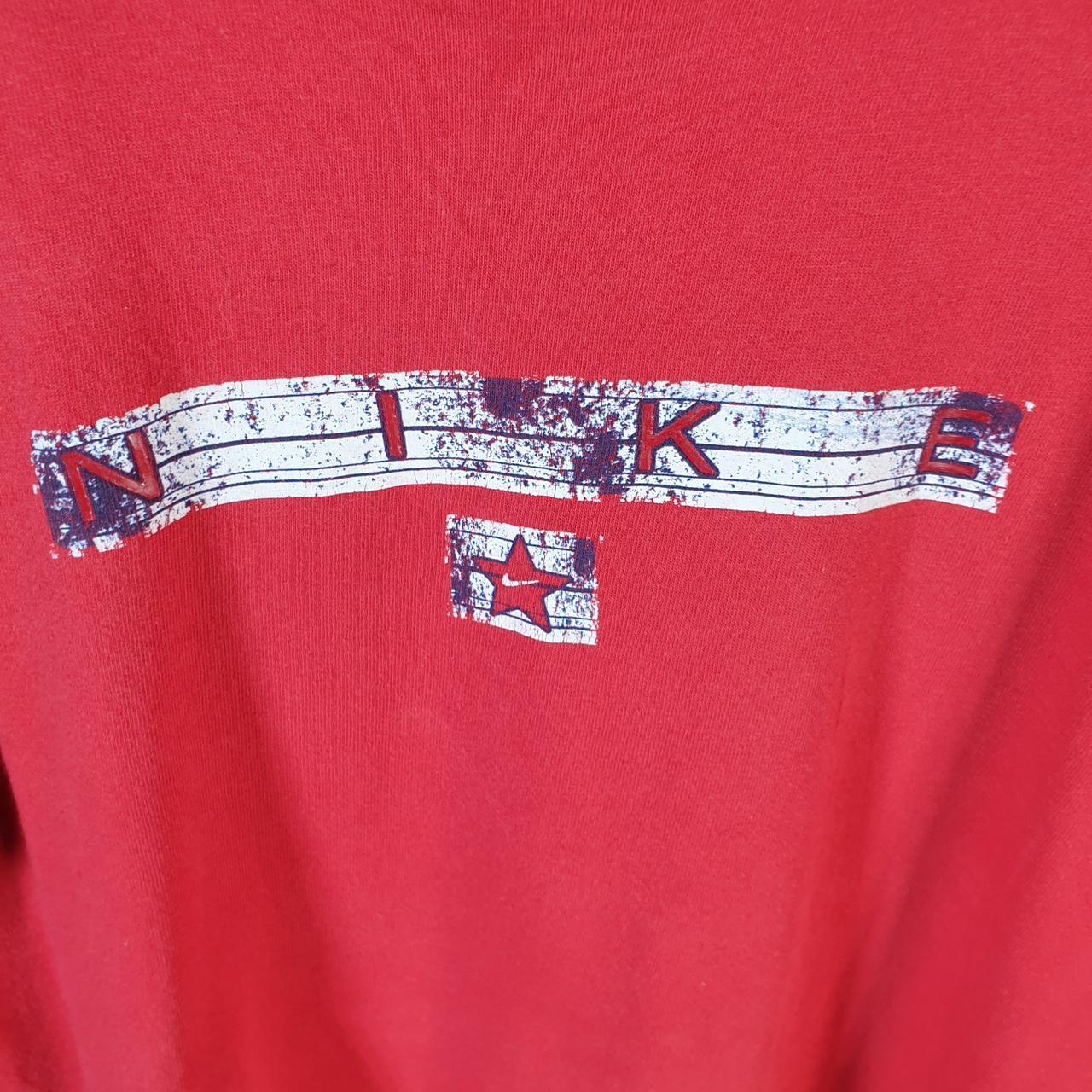 Vintage Nike 90s Made in USA T Shirt Men’s Large Red Swoosh Logo Athletic