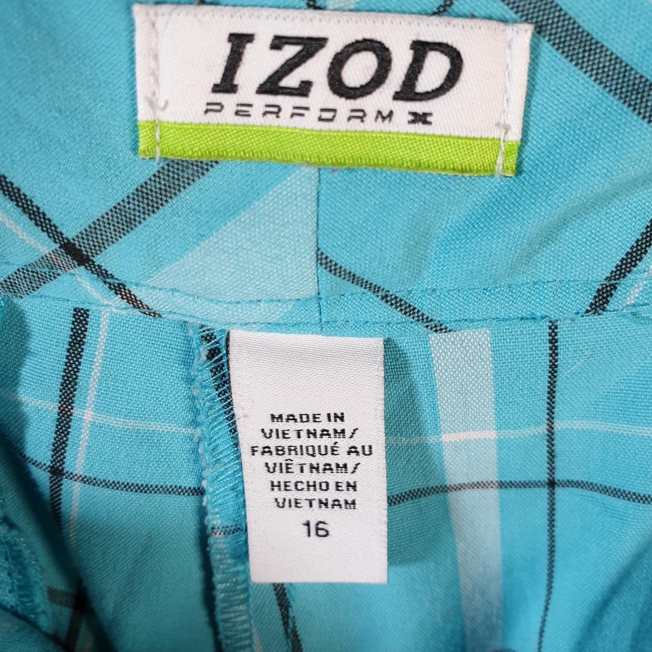 Vintage Izod Shorts Jorts Cargo Womens W38 Blue Chino Pockets Baggy Cotton