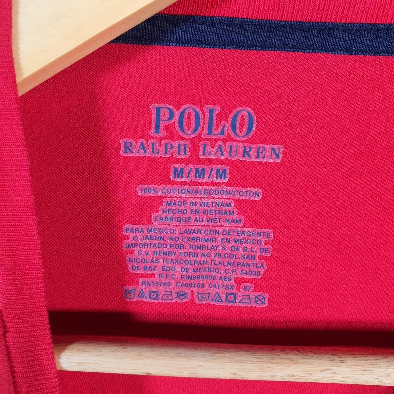 Vintage Ralph Lauren Polo Sport T Shirt Men’s Medium Red Classic Fit Embroidered Pony C9021