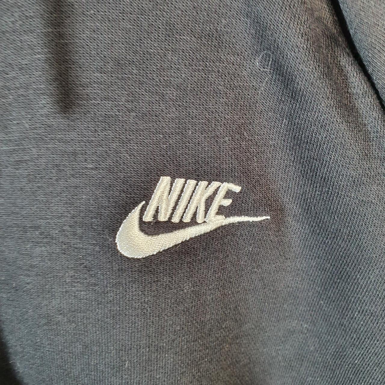 Vintage Nike Club Hoodie Womens Medium Black Long Swoosh Y2K Pullover Logo