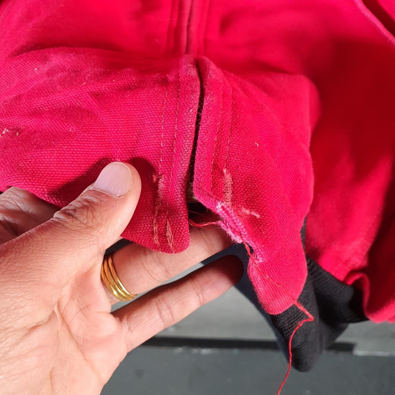 Vintage Carhartt 90s Active Hooded Jacket Men’s XL Red Workwear J03RED Canvas USA Big Fish Vintage