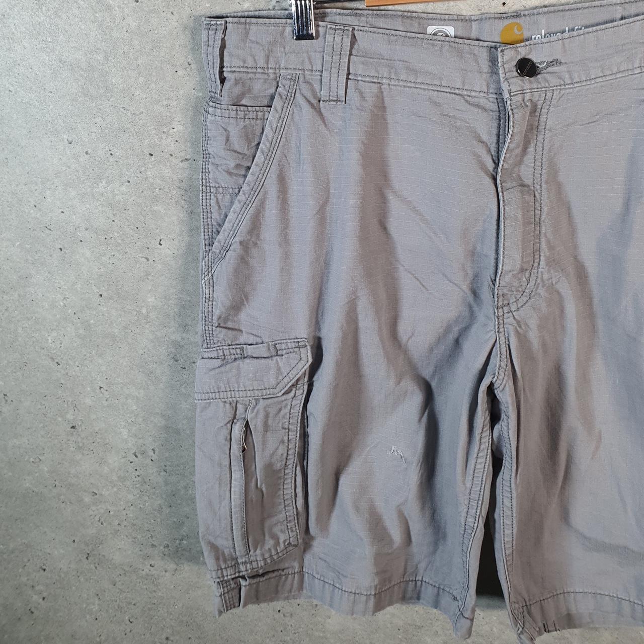 Vintage Carhartt Baggy Carpenter Shorts Jorts Cargo Men’s W38 Grey Relaxed Fit Workwear Big Fish Vintage