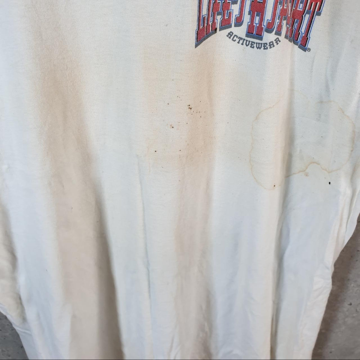 Vintage Life’s A Sport Baseball Graphic USA 90s Single Stitch T Shirt Men’s Large White