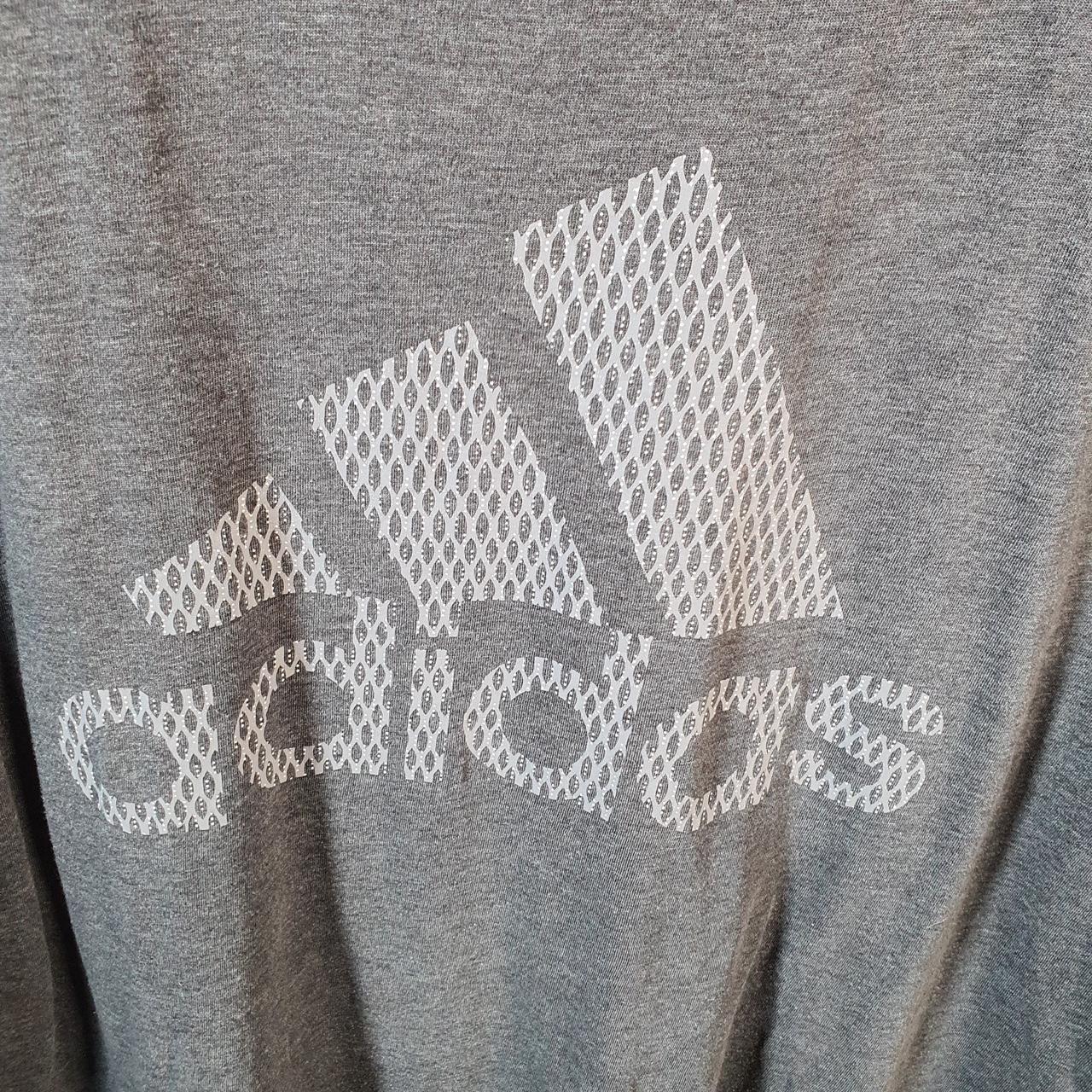 Vintage Adidas Amplifier Retro T Shirt Men’s Large Grey Three Stripes Logo
