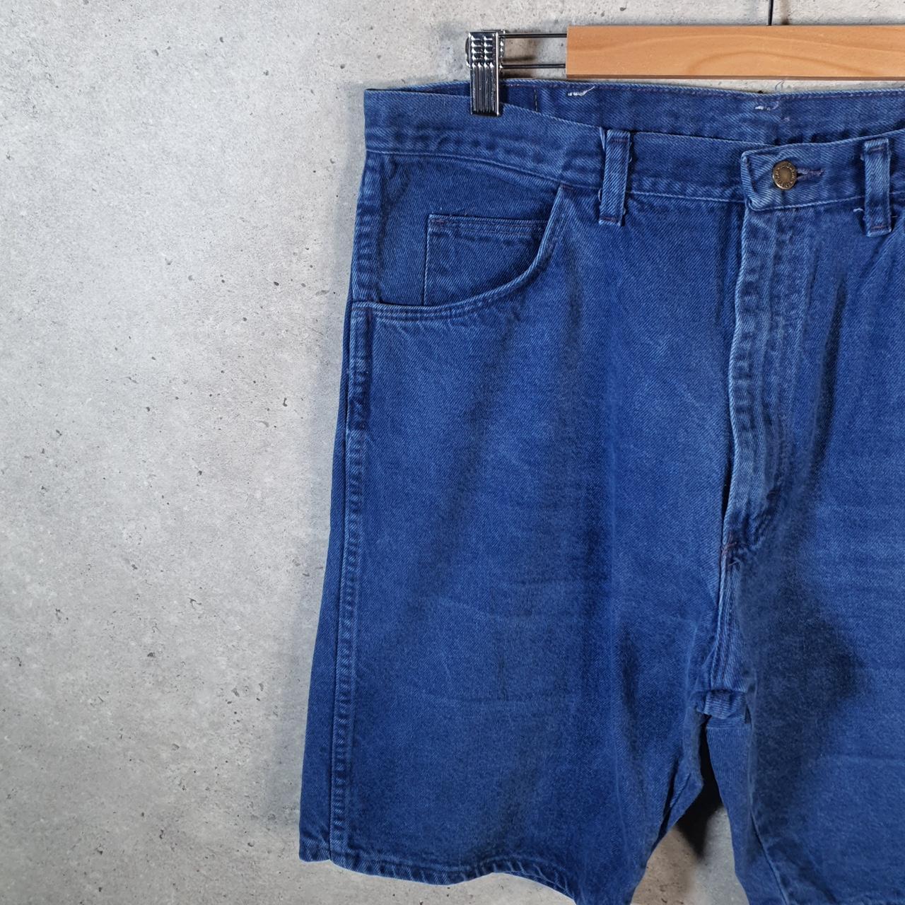 Vintage Wrangler Denim Shorts Jorts Cargo Men’s W36 Blue Baggy Cotton