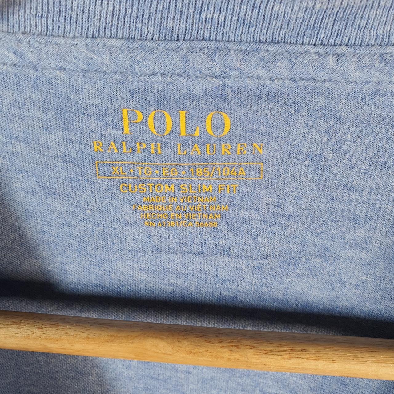 Vintage Ralph Lauren Polo Sport T Shirt Men’s XL Blue Custom Slim Fit Embroidered Pony C8639