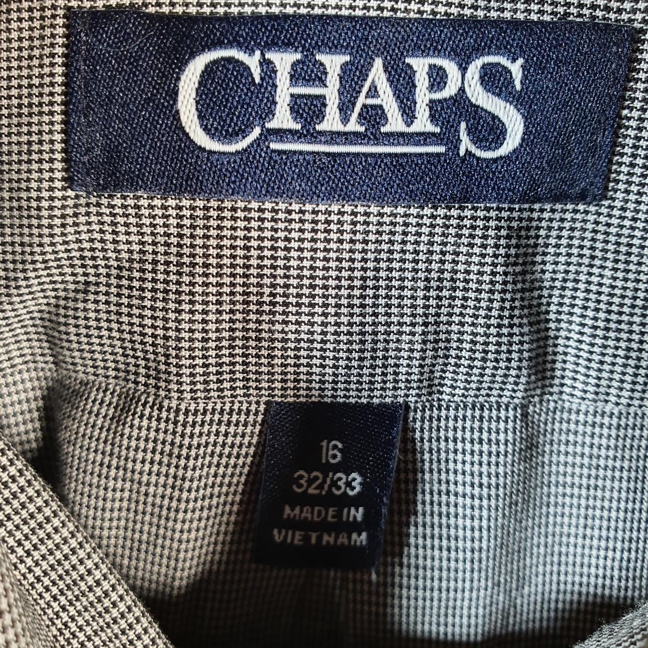 Vintage Chaps Ralph Lauren Shirt Men’s Medium Grey Checkered Cotton Custom Fit