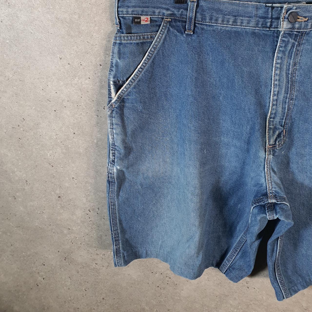 Vintage Carhartt Baggy Carpenter Shorts Jorts Cargo Men’s W40 Blue Relaxed Fit Workwear Big Fish Vintage