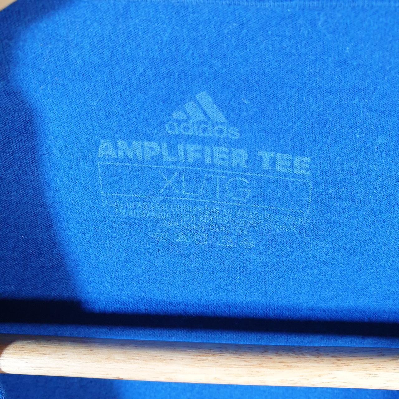 Vintage Adidas Amplifier T Shirt Shirt Men’s XL Blue Three Stripes Logo Athletic C9883