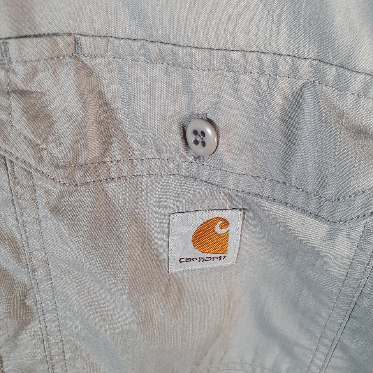 Vintage Carhartt Shirt Button Down Mens XL Grey Short Sleeve Chore Utility Relaxed