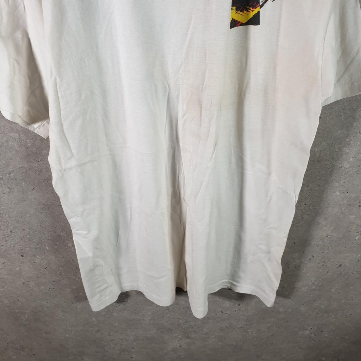 Vintage AllSport USA 90s Rock 103.5 Radio Graphic Single Stitch T Shirt Men’s XL White Big Fish Vintage