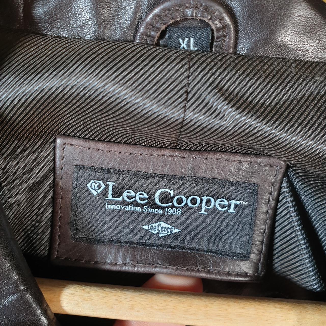 Vintage Lee Cooper Genuine Leather Jacket Pockets Biker Mens XL Black