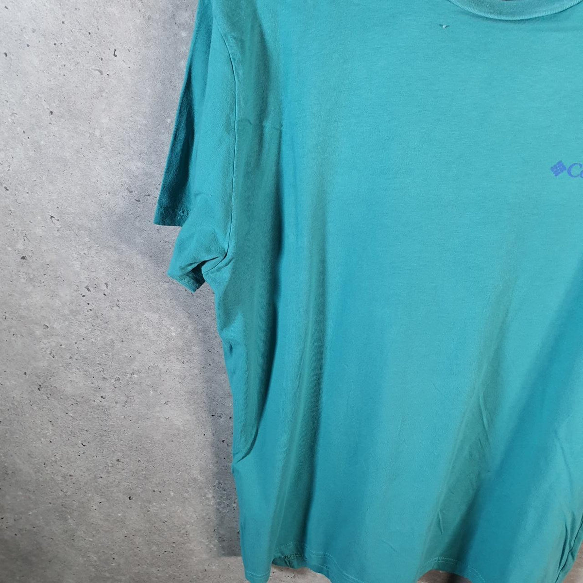 Vintage Columbia Perfomance Hunting Gear USA Flag T Shirt Men’s Large Blue Athletic