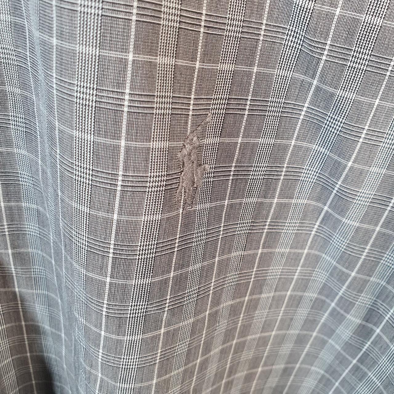 Vintage Ralph Lauren Button Down Shirt Men’s Large Grey Checkered Philip Pony Casual C8453