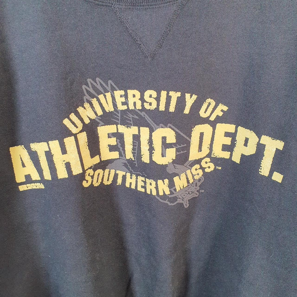 Vintage Russell Athletic Southern Miss Uni USA Sweatshirt Men’s 2XL Black Pullover Baggy