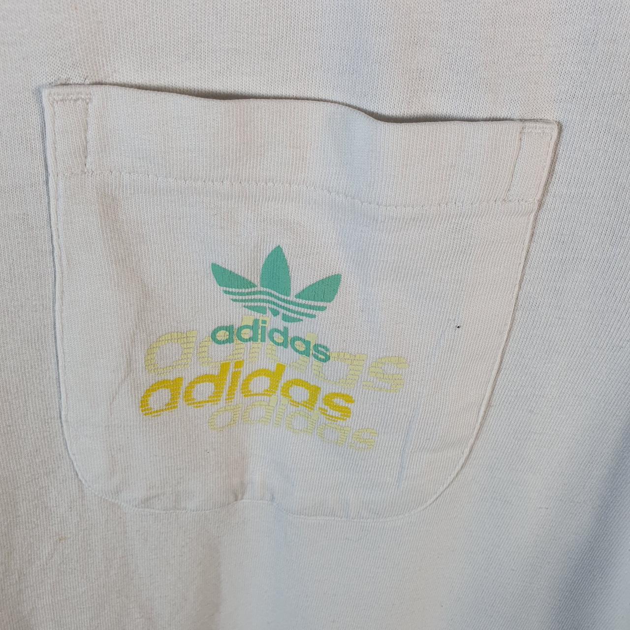 Vintage Adidas Trefoil Retro T Shirt Men’s Medium White Three Stripes Logo