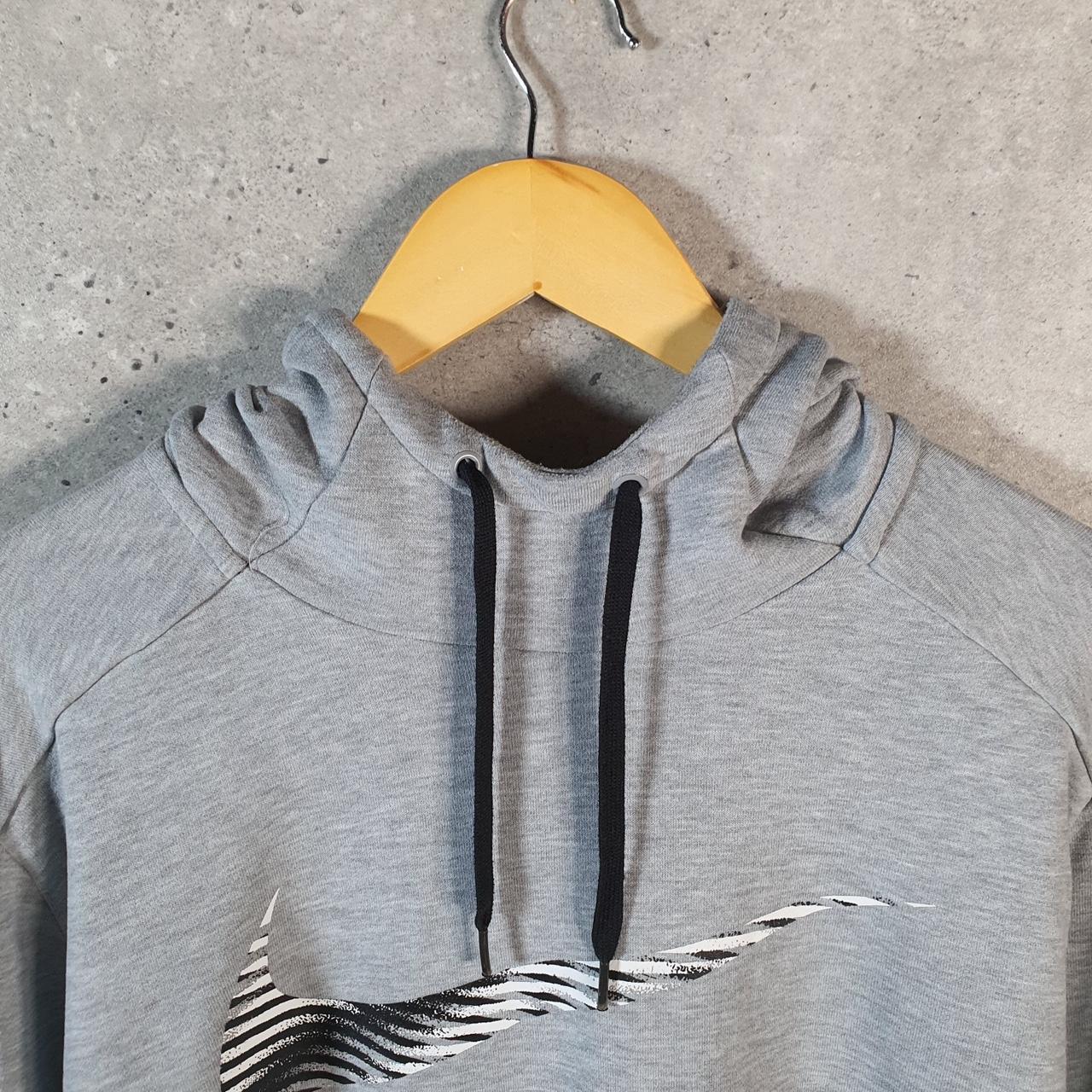 Vintage Nike Dri Fit Hoodie Men’s XL Grey Swoosh Y2K Pullover Logo