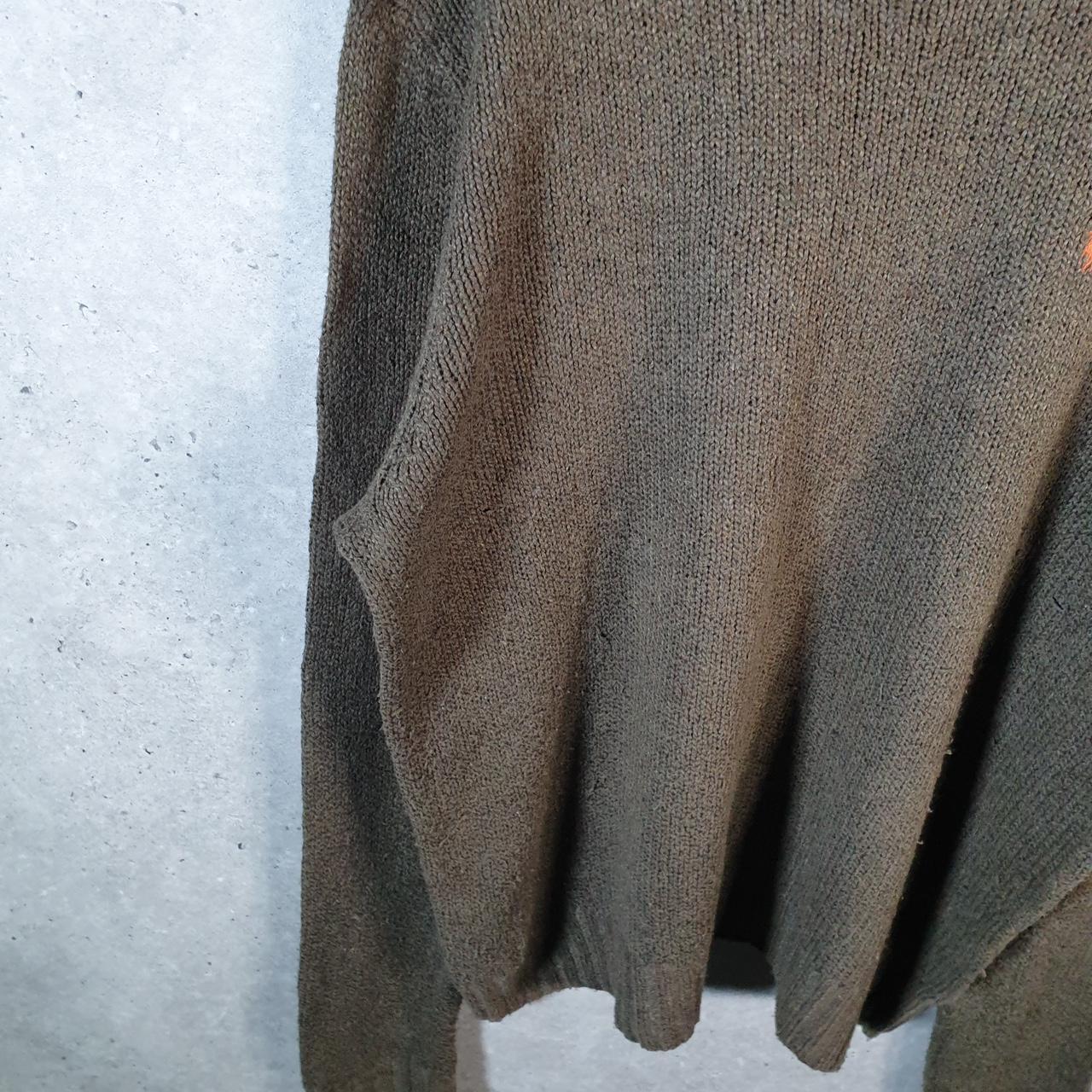 Vintage Ralph Lauren Polo Knit Sweatshirt Men’s XL Khaki Green Cotton Pullover Pony