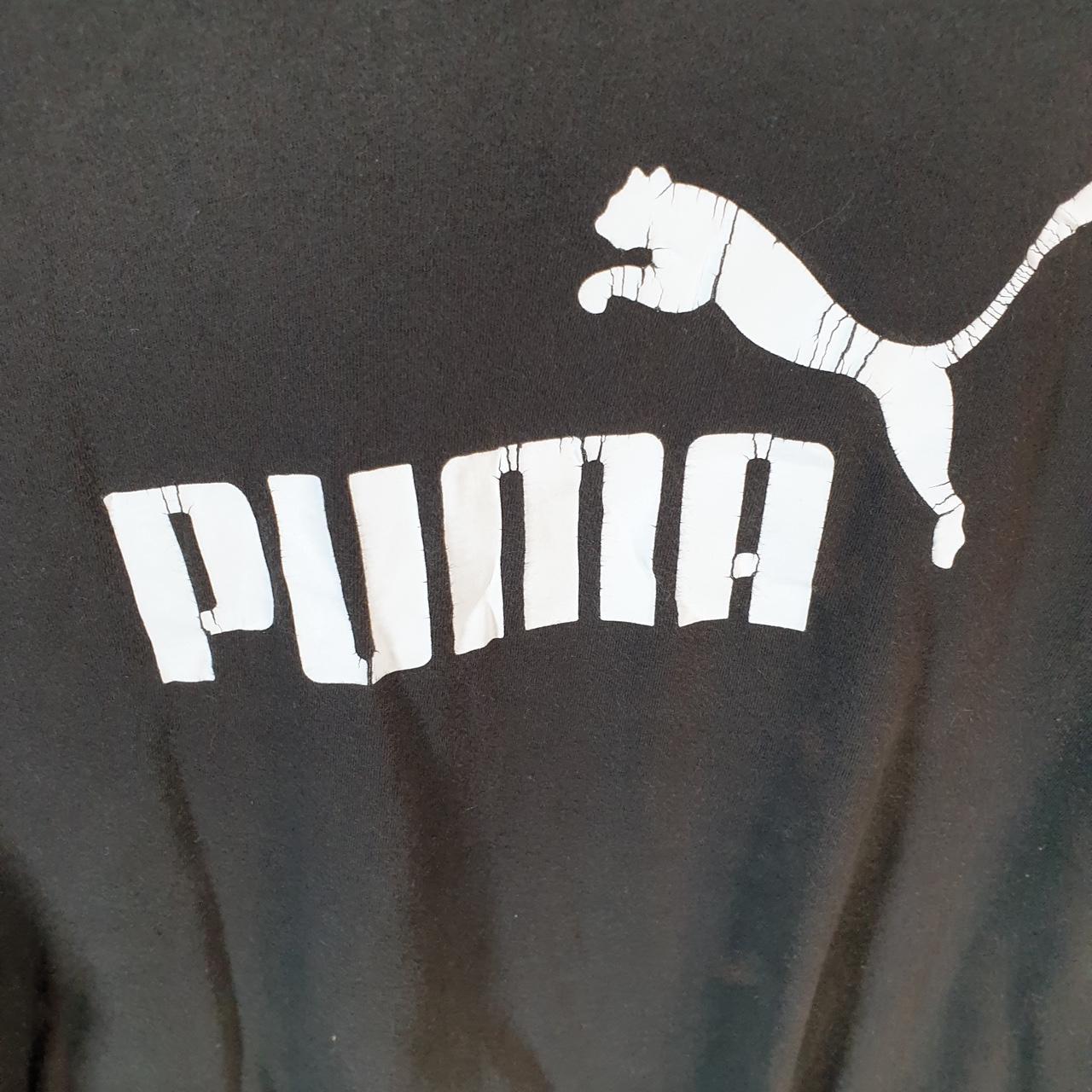 Vintage Puma Spellout T Shirt Mens Large Black sports Logo Athletic