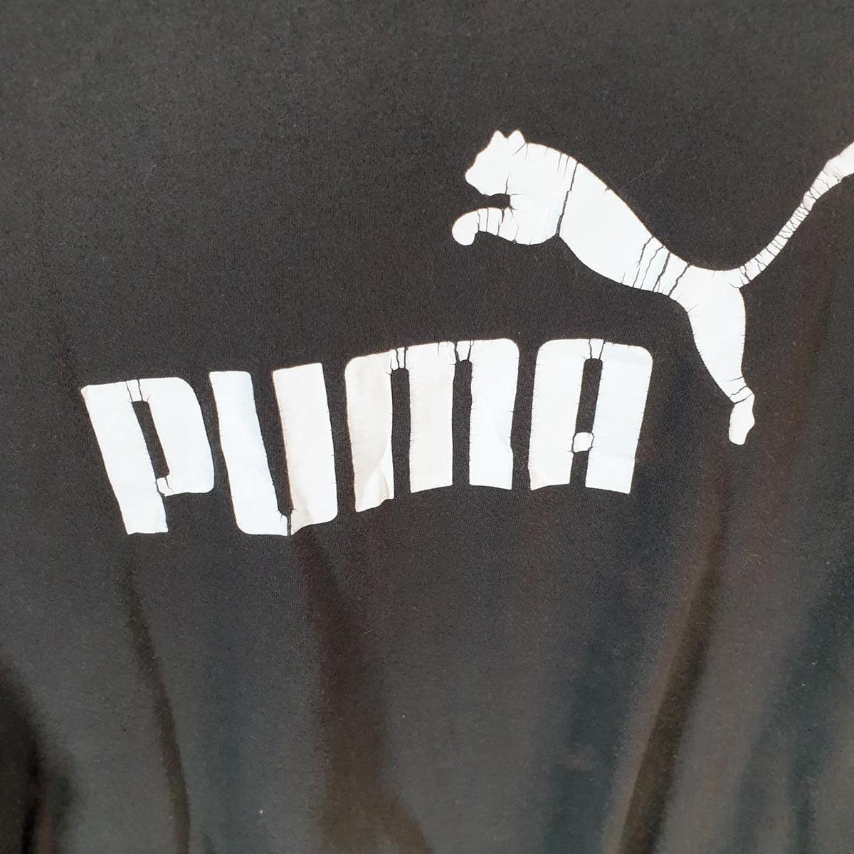 Vintage Puma Spellout T Shirt Mens Large Black sports Logo Athletic