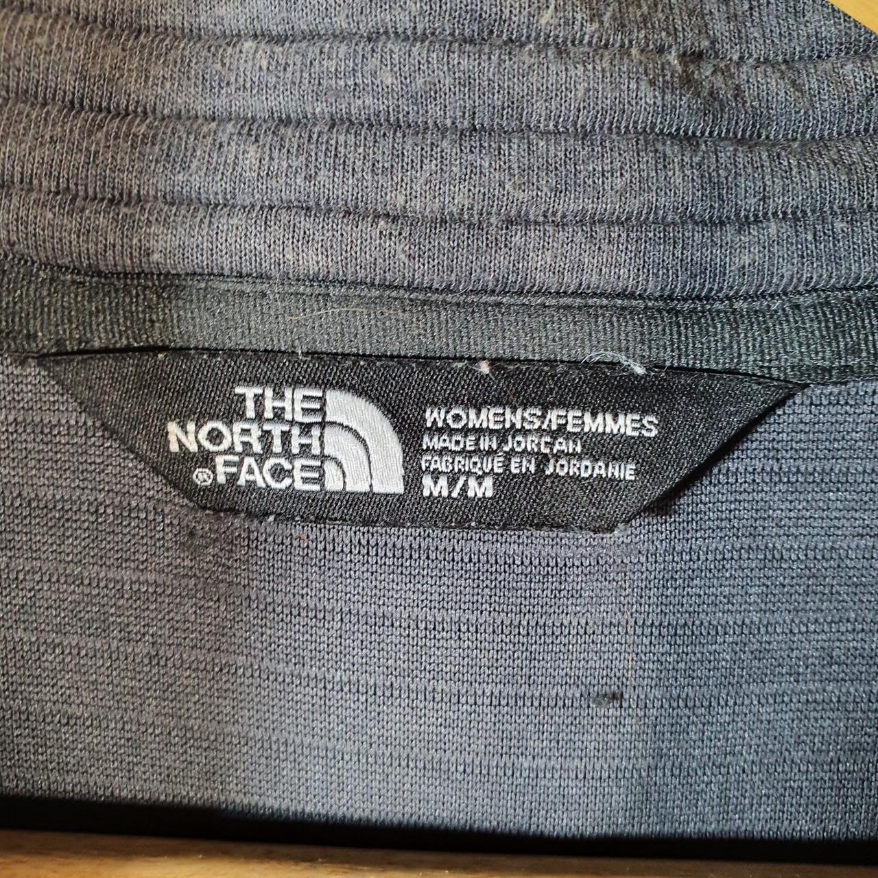 Vintage The North Face TNF Teddy Fleece Hoodie Womens M Grey Full Zip Logo
