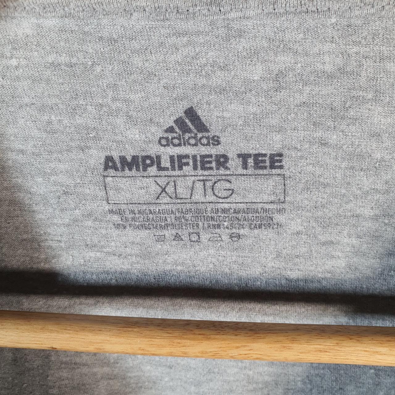 Vintage Adidas Amplifier T Shirt Shirt Men’s XL Grey Three Stripes Logo Athletic C9726