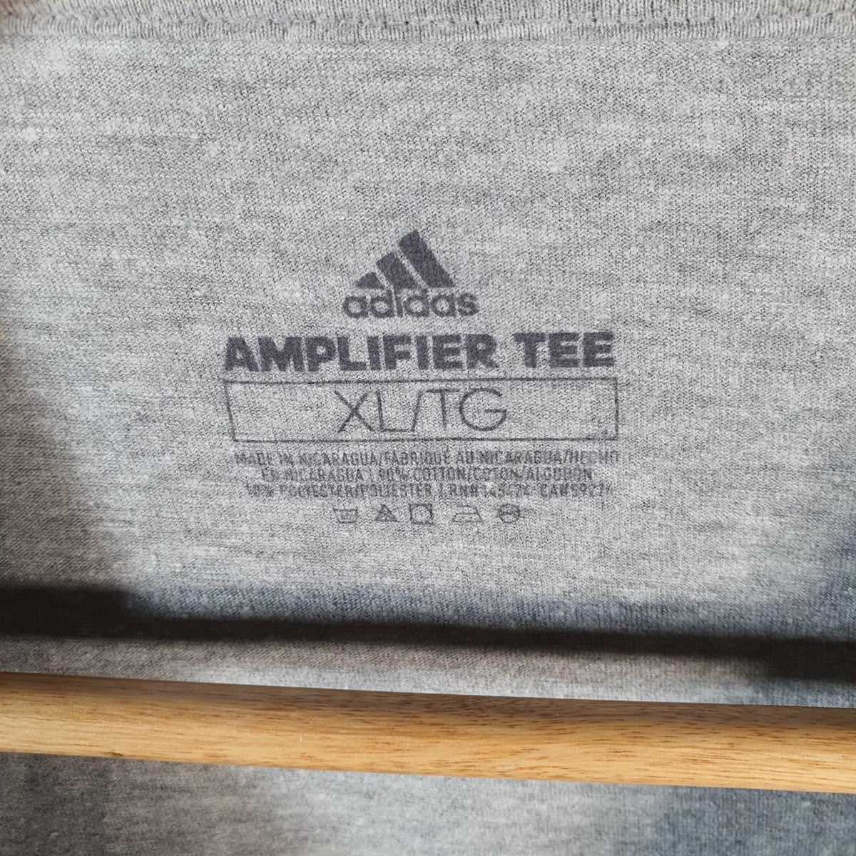 Vintage Adidas Amplifier T Shirt Shirt Men’s XL Grey Three Stripes Logo Athletic C9726