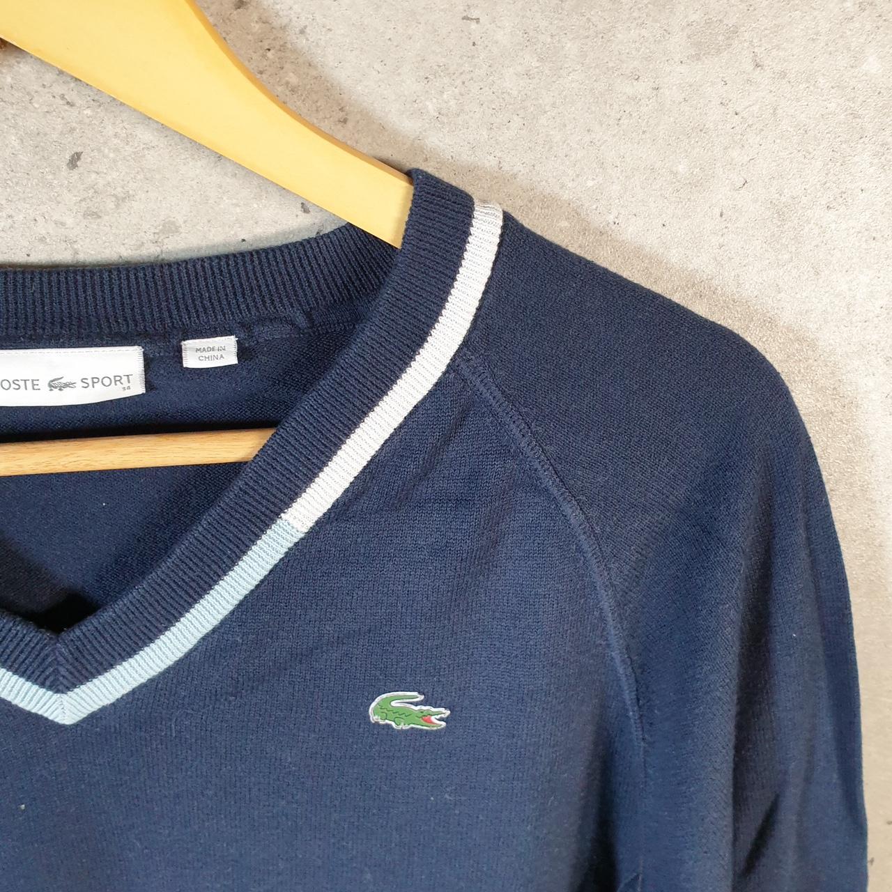 Vintage Lacoste Sweatshirt Womens Navy Blue Pullover Logo Y2K Jumper