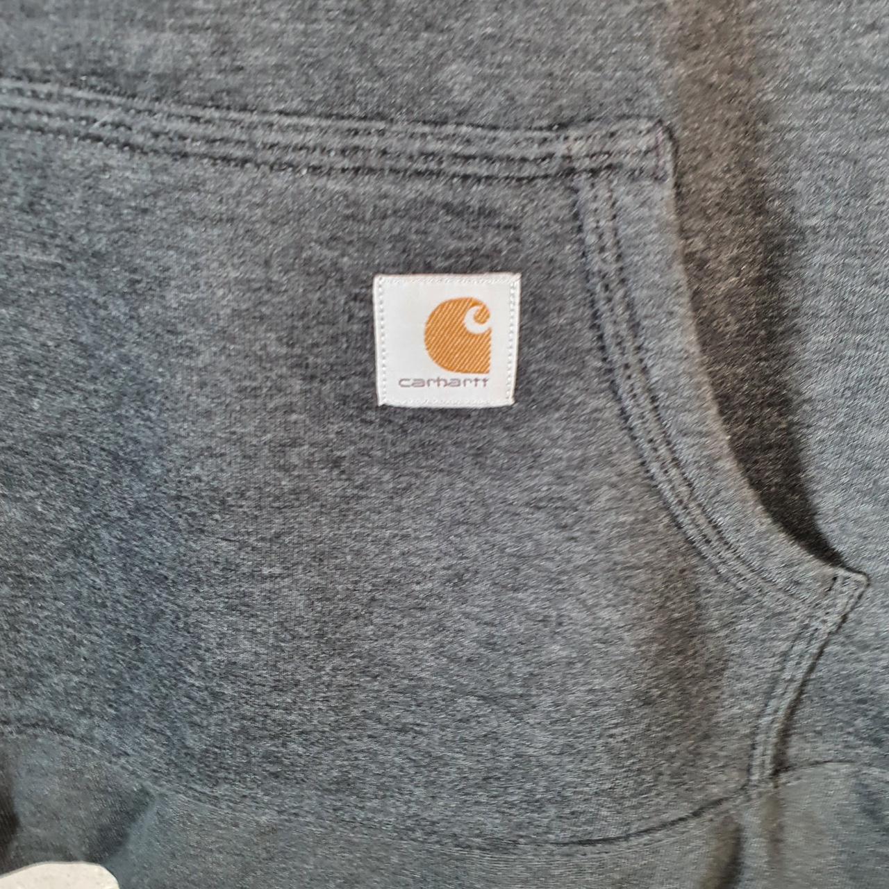 Vintage Carhartt Hoodie Womens Medium Grey Pullover Blank Sweatshirt USA 1/4 Zip