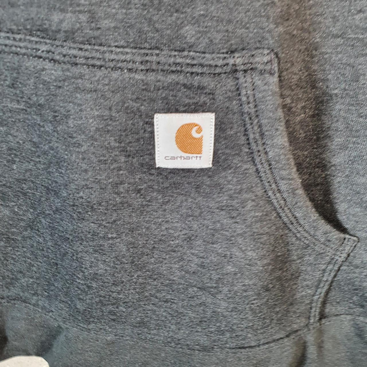Vintage Carhartt Hoodie Womens Medium Grey Pullover Blank Sweatshirt USA 1/4 Zip