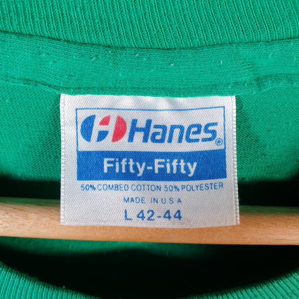 Vintage Hanes EJH Raider Band 90s USA Single Stitch T Shirt Men’s Large Green C8068