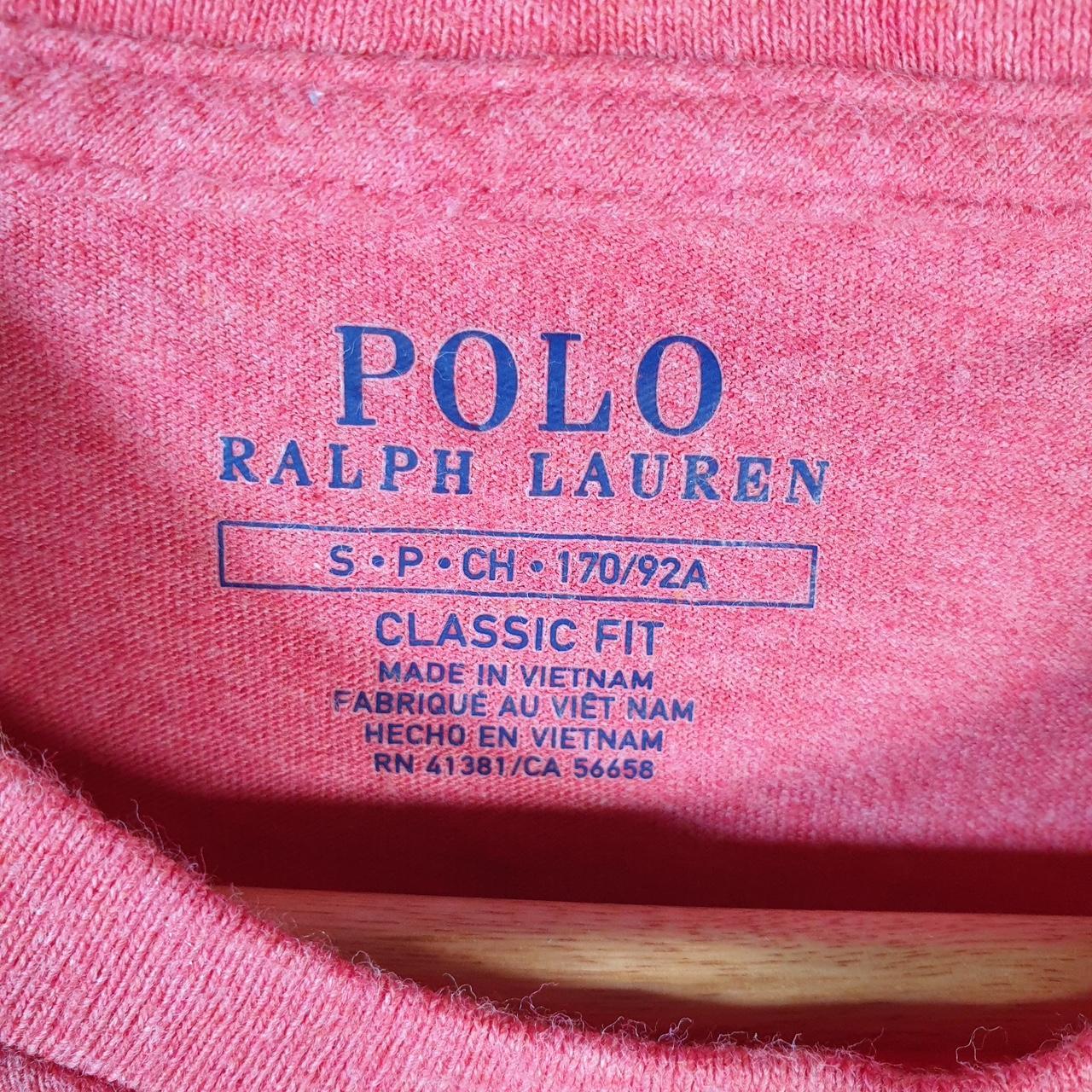 Vintage Ralph Lauren Polo T Shirt Men’s Small Pink Embroidered Classic Fit Pony C9157