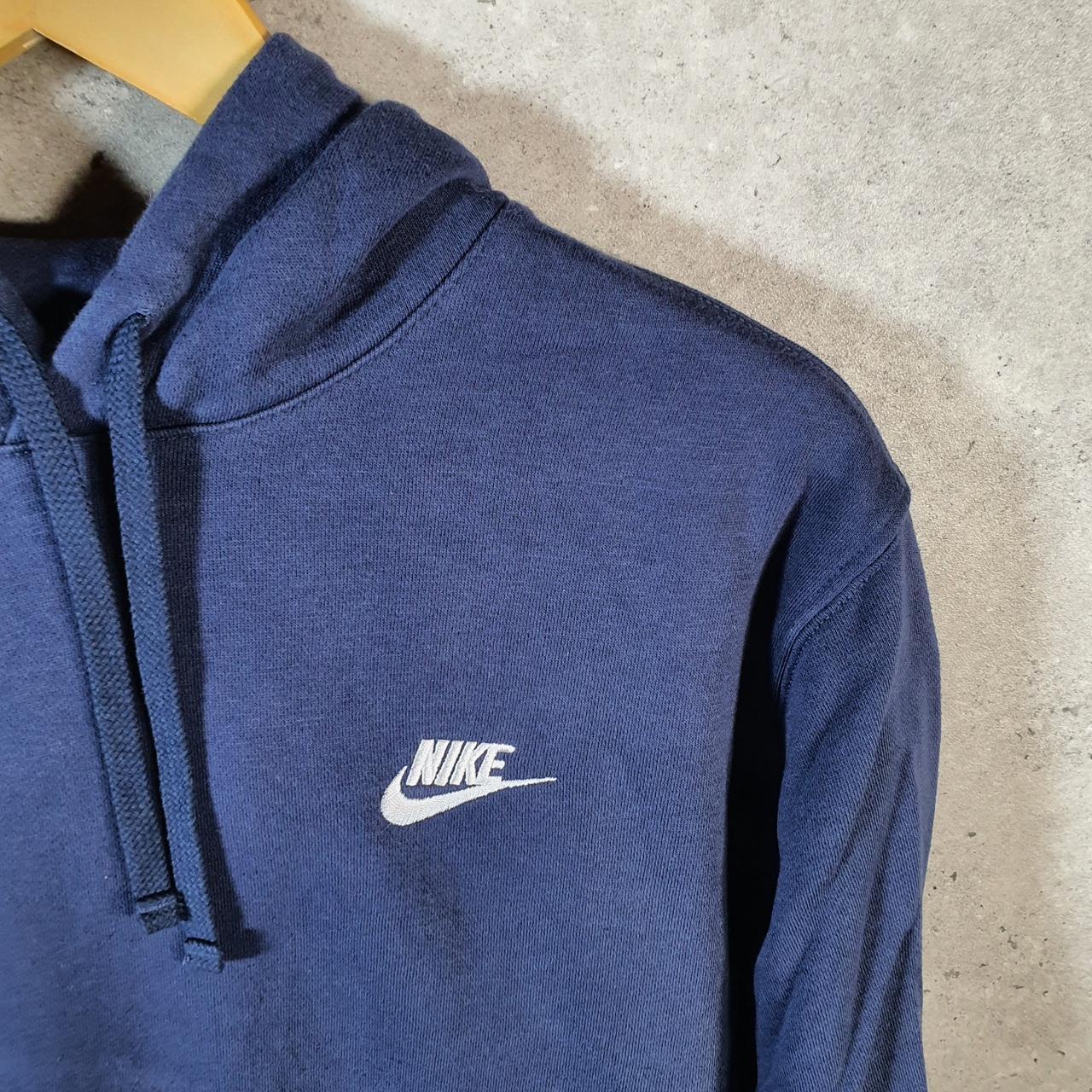 Vintage Nike Club Embroidered Hoodie Men’s Medium Navy Blue Swoosh Y2K Pullover