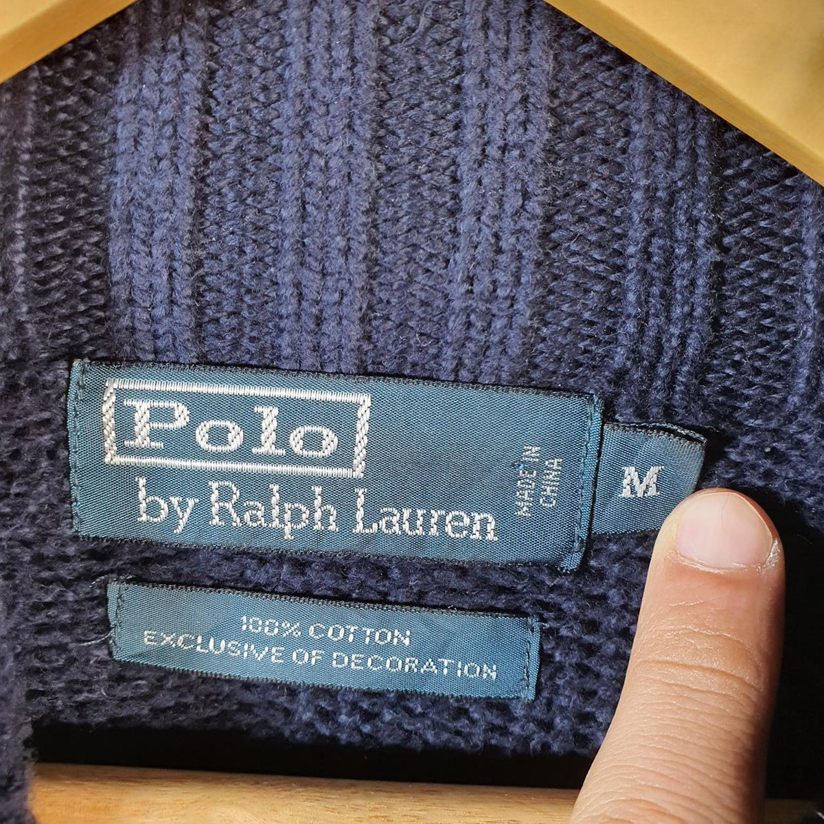 Vintage Ralph Lauren Polo 1/4 Button Sweatshirt Men’s Medium Blue Pullover Pony C8862