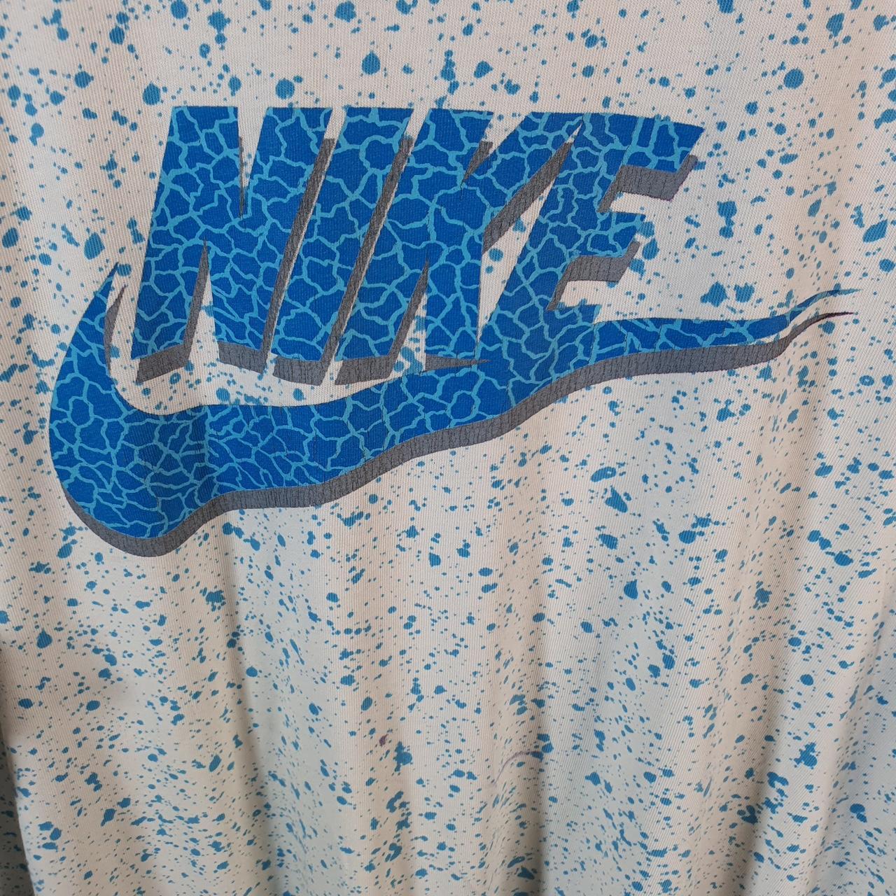Vintage Nike Spellout Club T Shirt Men’s Large Blue Logo Swoosh Loose Fit Athletic