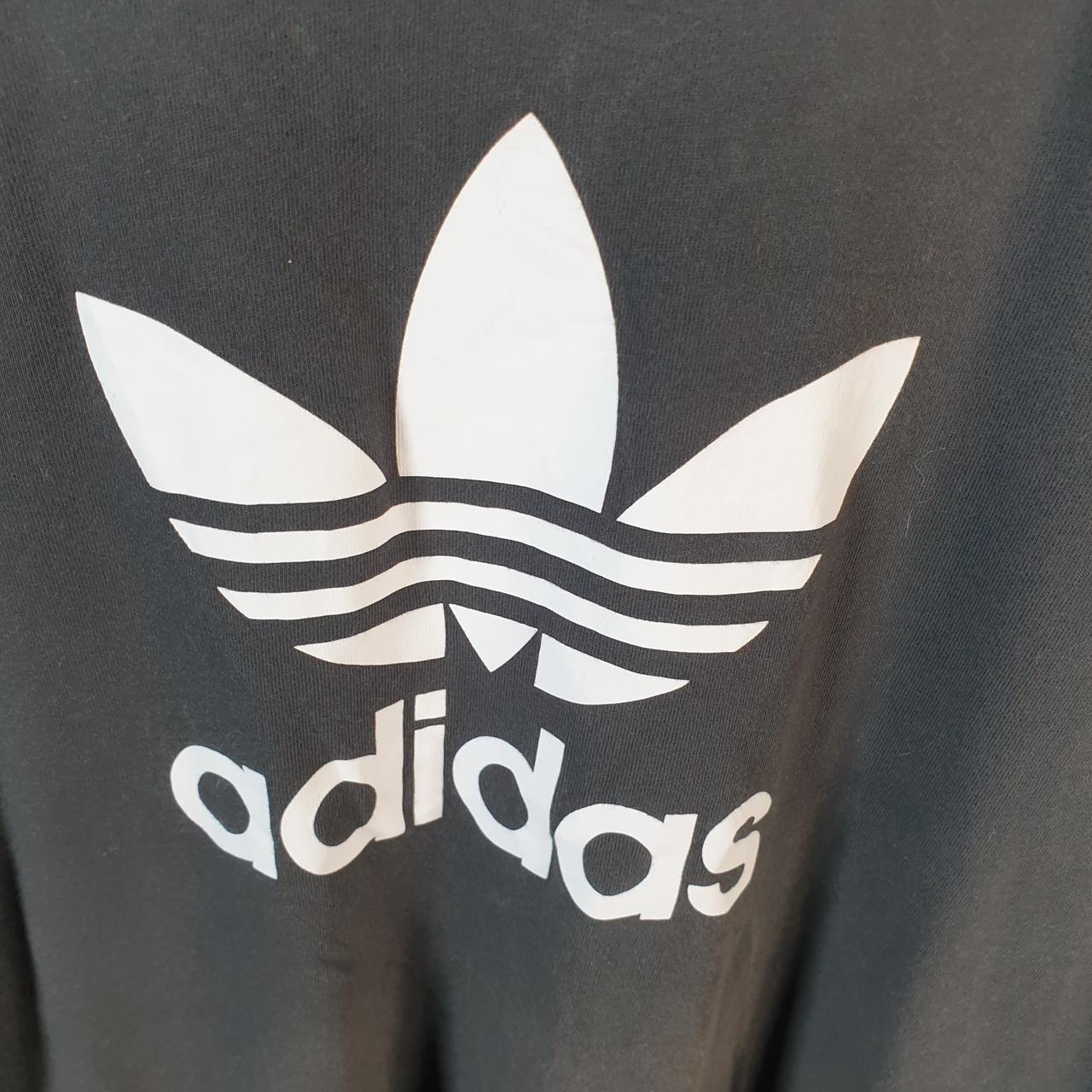 Vintage Adidas Trefoil T Shirt Men’s Small Black Spellout Logo Athletic