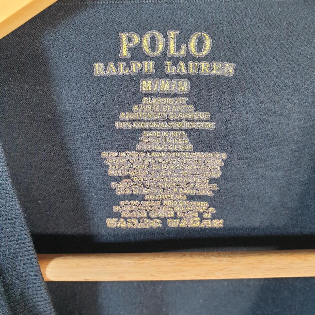 Vintage Ralph Lauren Polo T Shirt Men’s Medium Black Embroidered Classic Fit Pony C9053