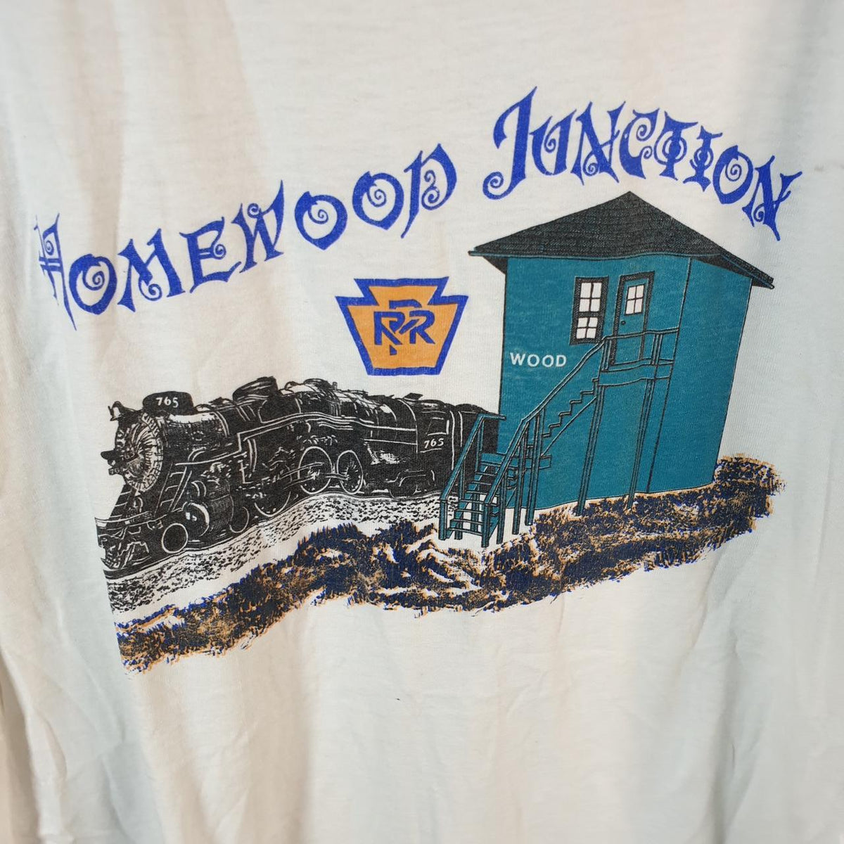 Vintage Best Fruit of the Loom Homewood Junction USA Single Stitch T Shirt Men’s Large White 4