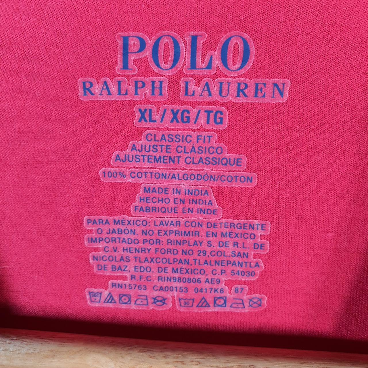 Vintage Ralph Lauren Polo Sport T Shirt Men’s XL Red  Classic Fit Embroidered Pony C8696