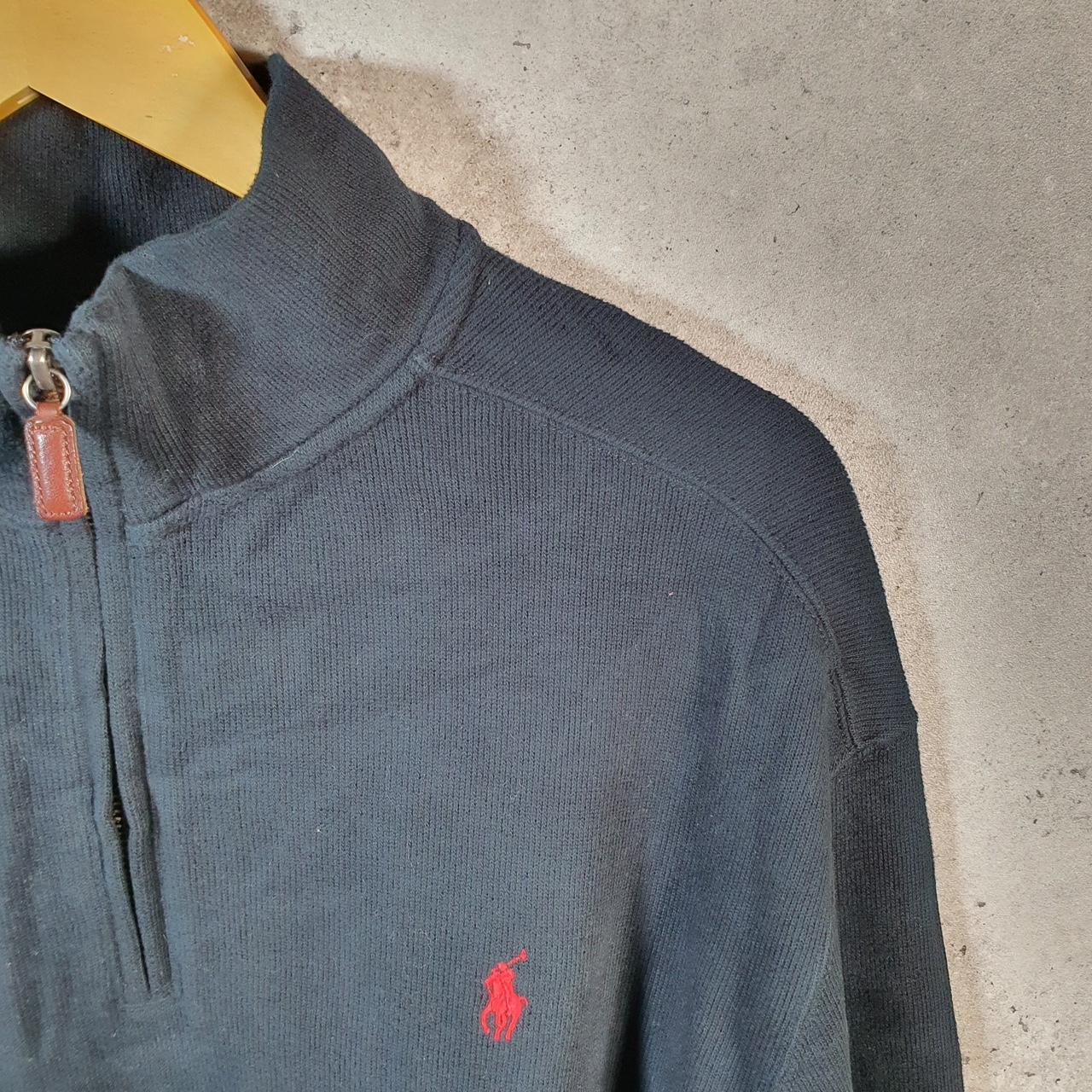 Vintage Ralph Lauren Polo 1/4 Zip Sweatshirt Men’s XL Black Cotton Pullover Pony