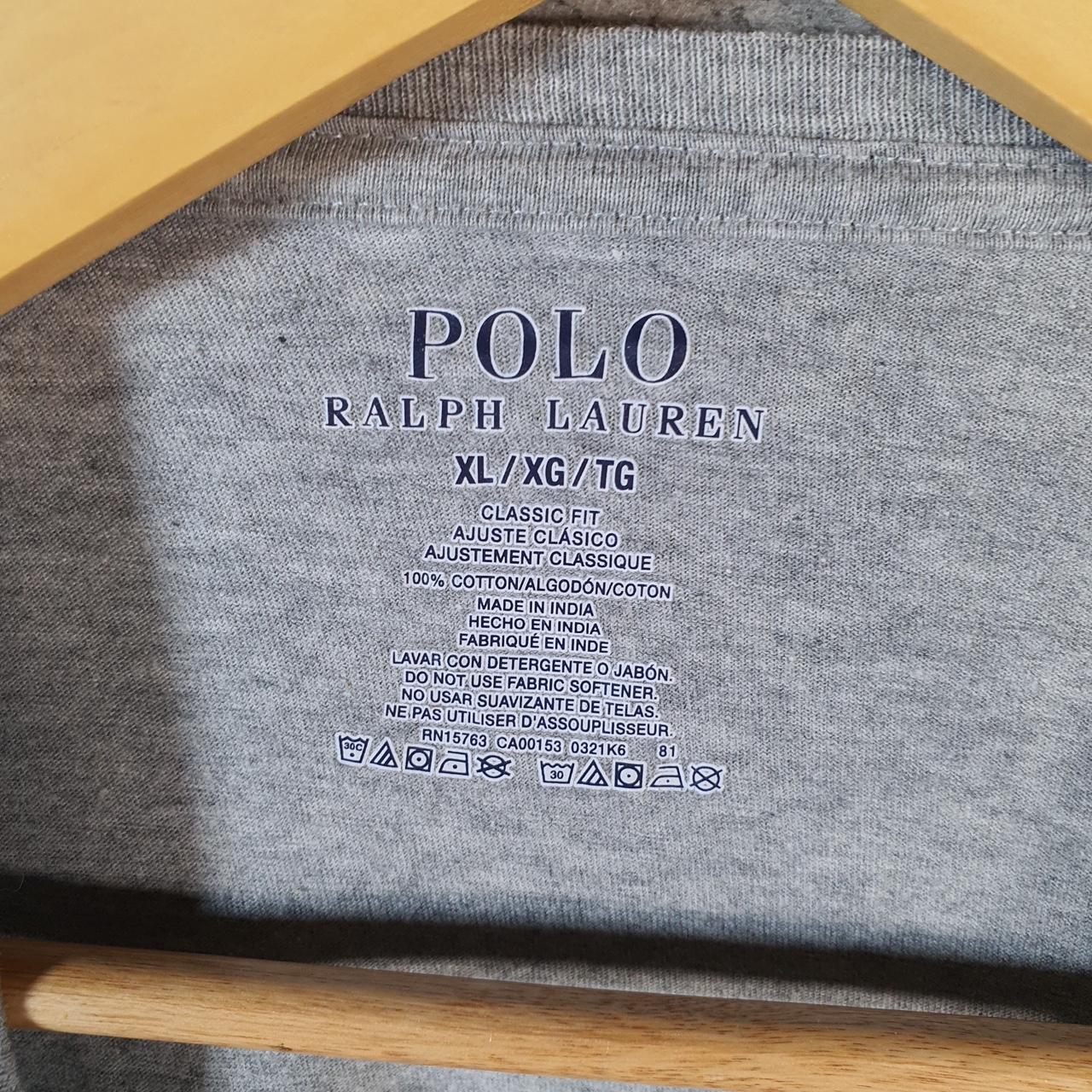 Vintage Ralph Lauren Polo T Shirt Men’s XL Grey Embroidered Pony Classic Fit C9084