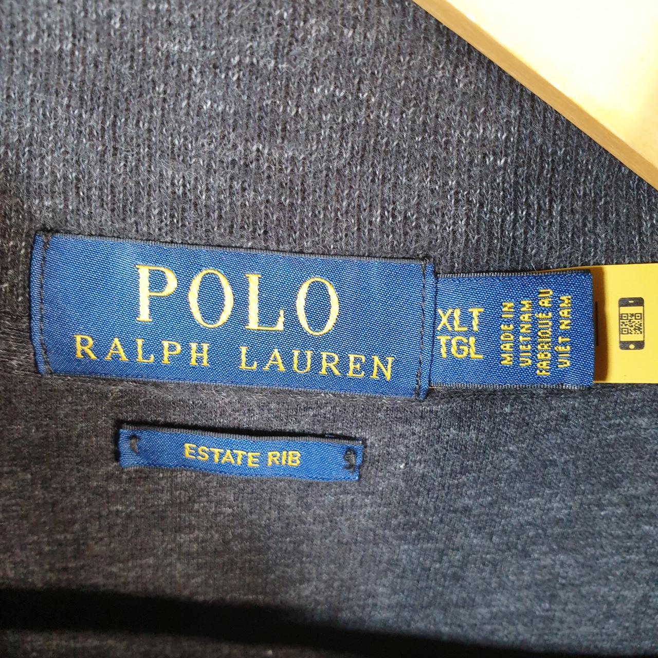 Vintage Ralph Lauren Polo 1/4 Zip Sweatshirt Men’s XL Tall Grey Cotton Pullover Pony