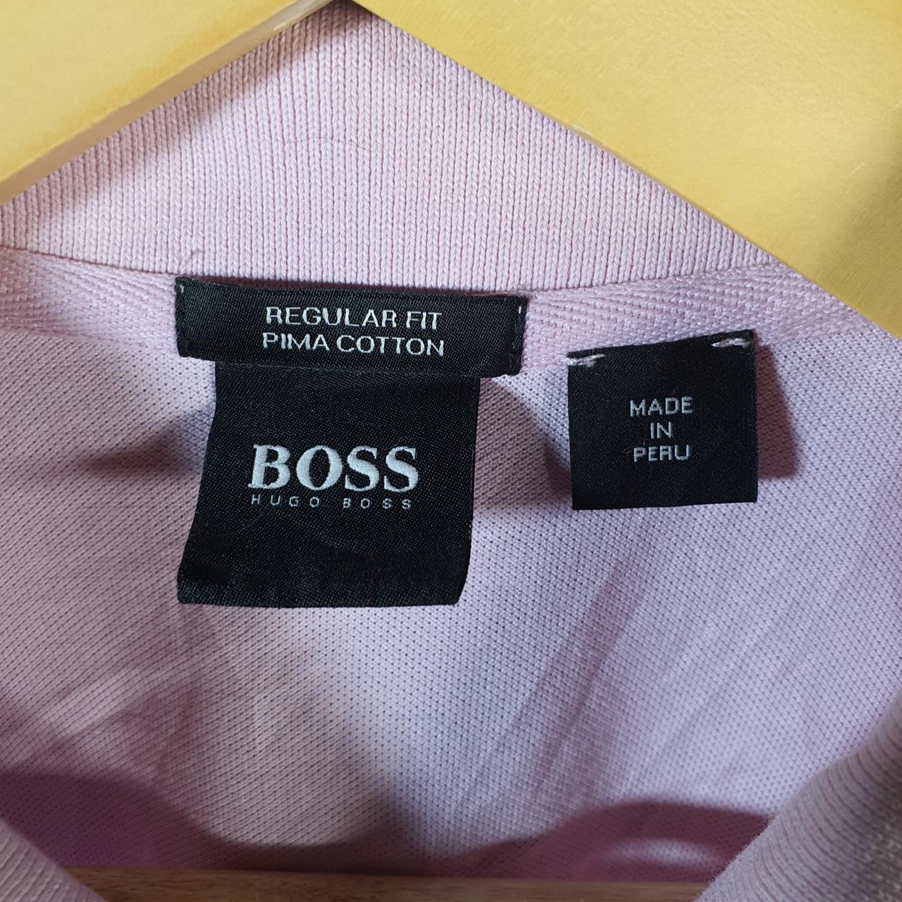 Vintage Hugo Boss Polo Shirt Men’s Large Pink Embroidered Logo Casual