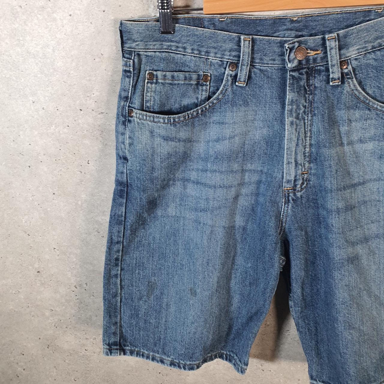 Vintage Wrangler Denim Shorts Jorts Cargo Men’s W34 Blue Baggy Cotton
