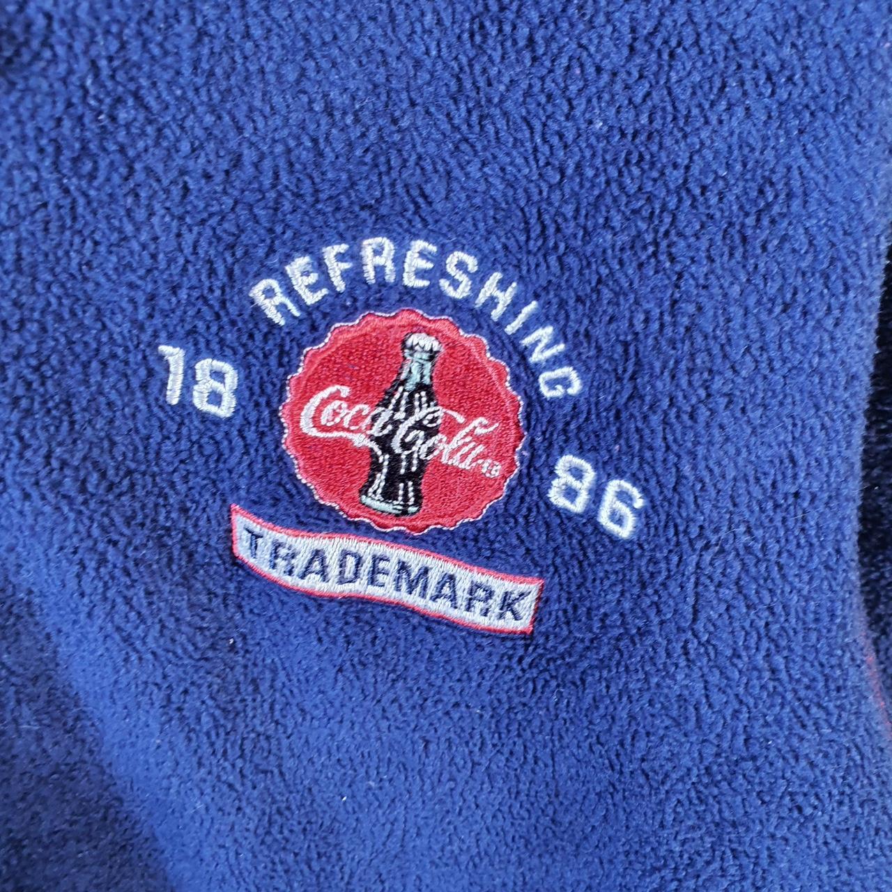 Coca Cola Bottle Fleece Full zip Hoodie Womens Medium Blue Embroidered Logo
