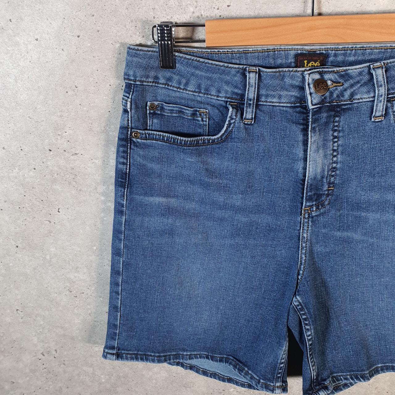 Vintage Lee Baggy Shorts Jorts Cargo Womens W32 Blue Denim Relaxed Cargo
