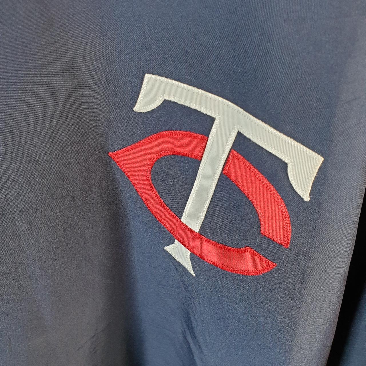 MLB Twins Mahestic Basketball Shell Windbreaker T Shirt Jersey Mens XL Blue