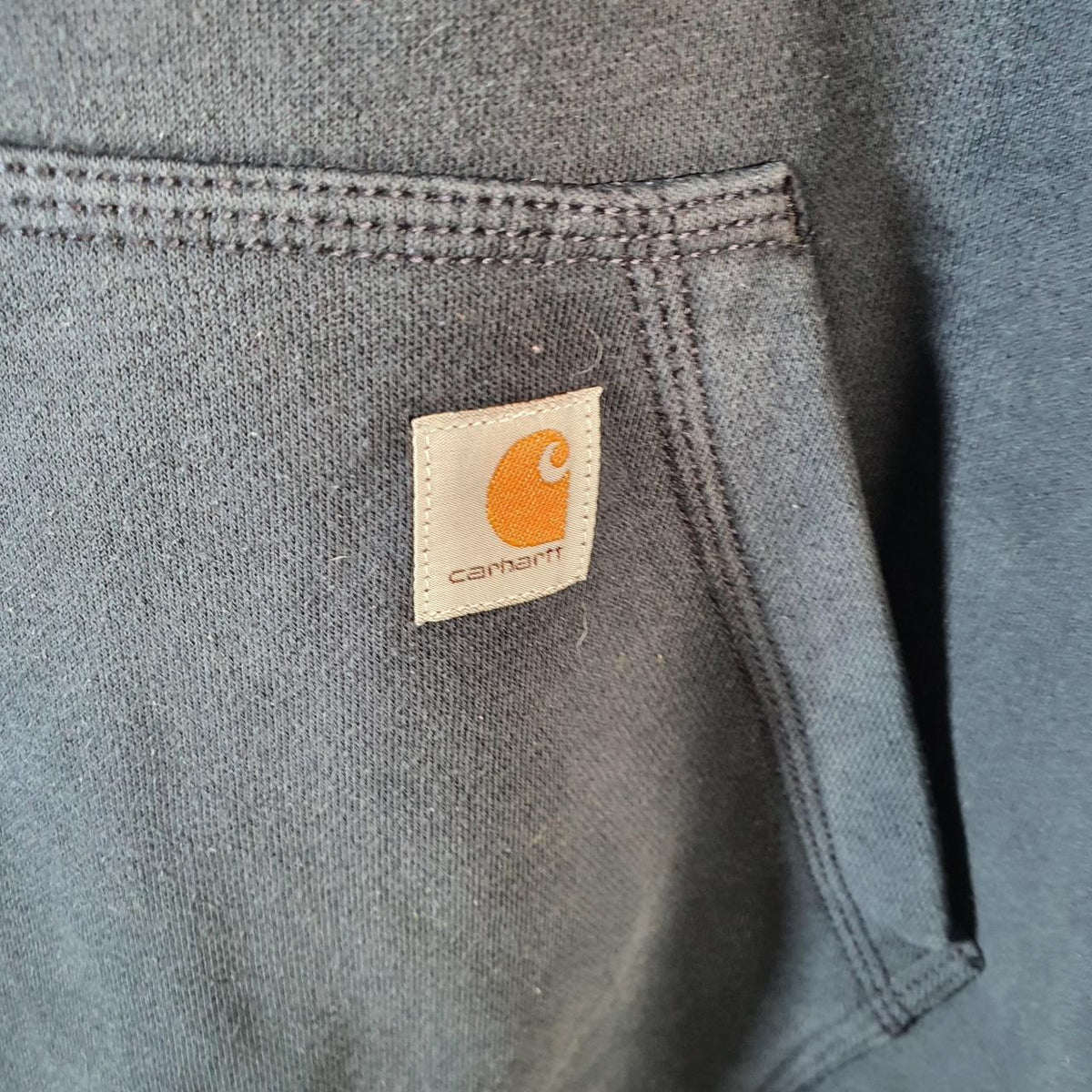 Vintage Carhartt Hoodie Womens 2XL Navy Blue Pullover Blank USA Relaxed Fit