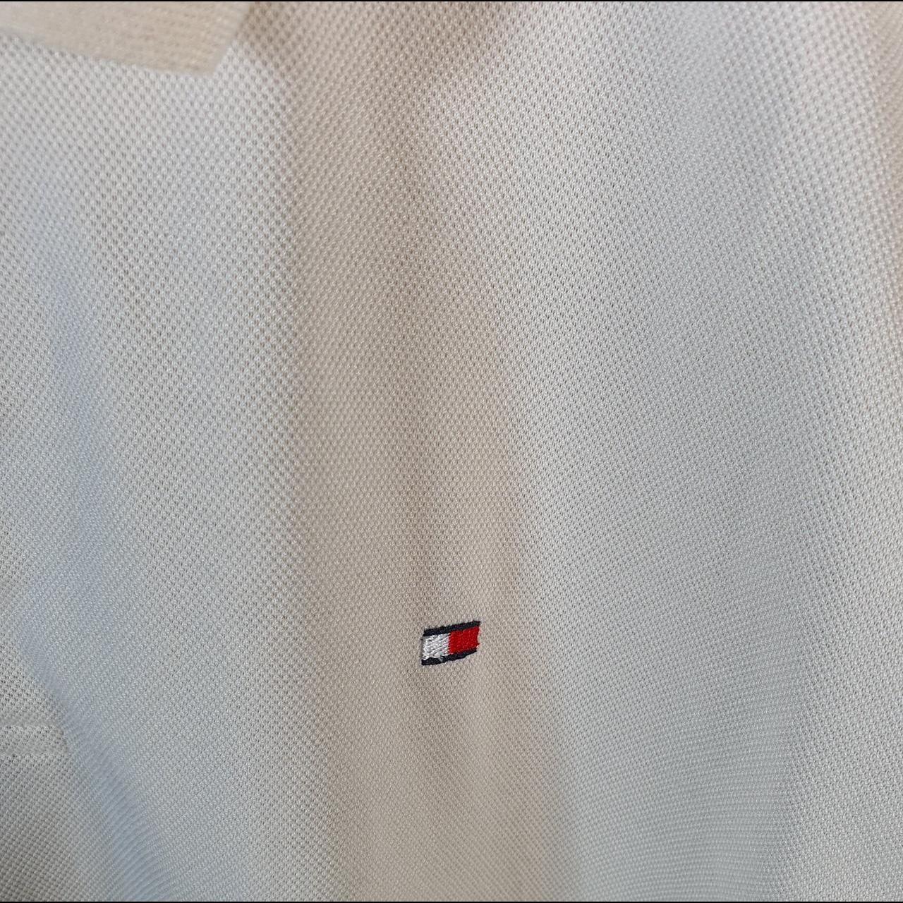 Vintage Tommy Hilfiger Polo Shirt Men’s Large Beige Custom Fit Embroidered Logo