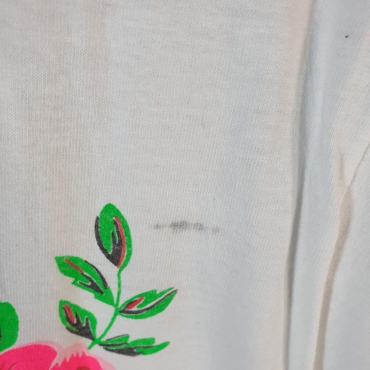 Vintage Flowers Graphic USA 90s Single Stitch T Shirt Men’s Medium White C8952